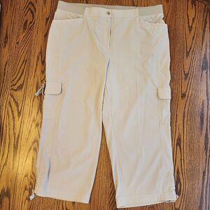 Chico's Zenergy Cargo Capris Gorpcore Utility Y2K Size 2 Khaki Tan